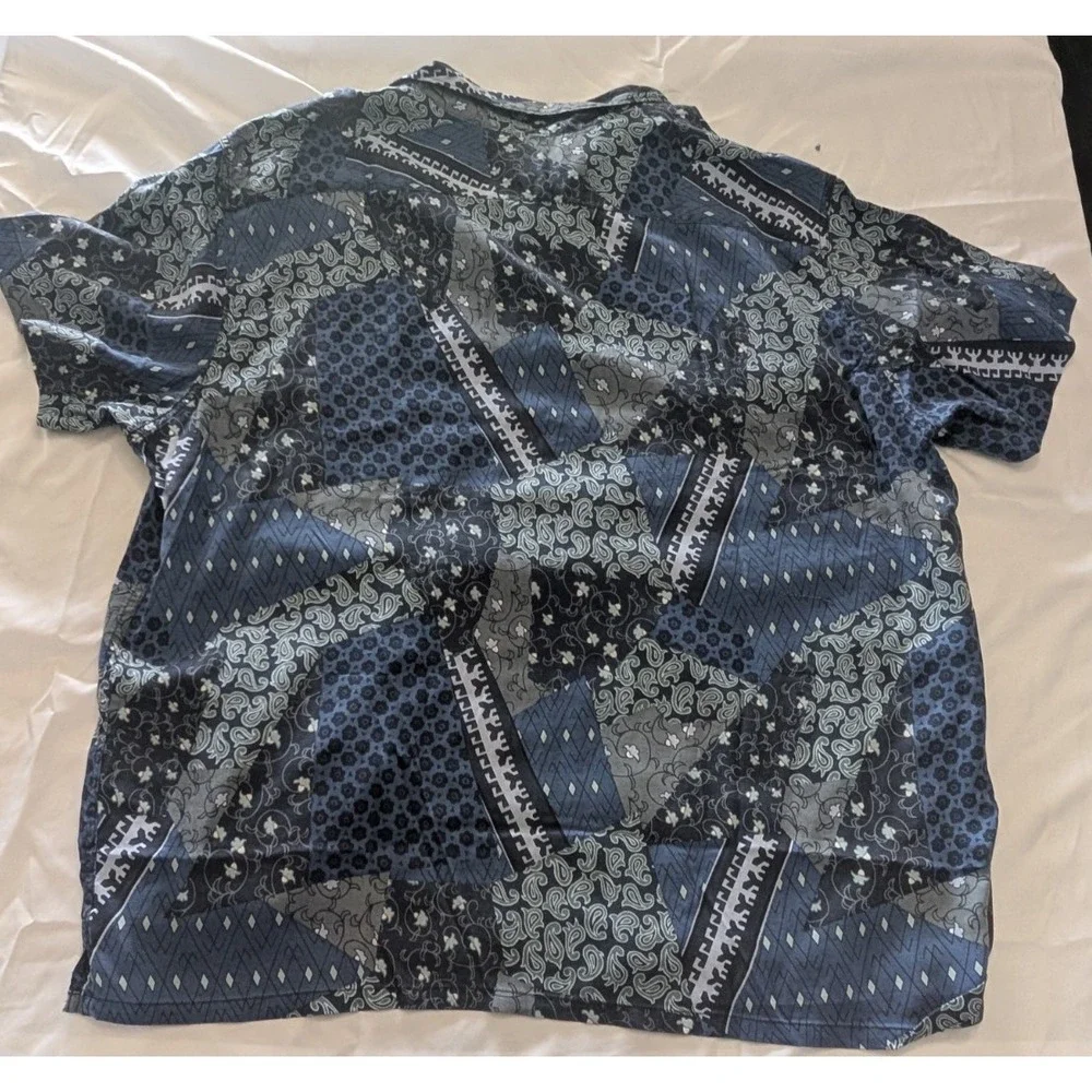 Levi's Men Shirt The Sunset Camp Relaxed Fit Short Sleeve Button Up Blue XXL